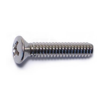 #6-32 X 3/4 In Phillips Oval Machine Screw, Plain Stainless Steel, 100 PK